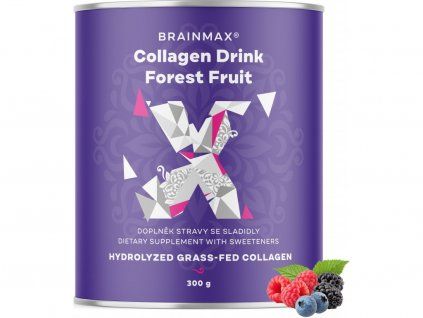 BrainMax Collagen Drink, băutură cu colagen, fructe de pădure 300 g