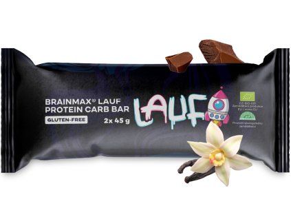 BrainMax LAUF® Protein Carb Bar, cu glazură, BIO, 2x45 g