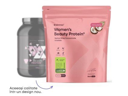 BrainMax Women Beauty Protein® proteine ​​pentru femei cu colagen, cheratina și vitamine, 1000 g