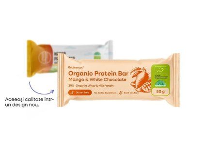 BrainMax® Organic Protein Bar, Mango & White Chocolate, 50 g