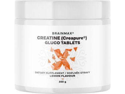 BrainMax Creatine® Creapure® Gluco tablete, Lemon, Creatină monohidrat tablete, Lămâie, 350 g, 115 tablete