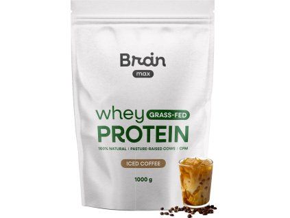 BrainMax Grass-fed Whey Protein, cafea cu gheață, 1000 g