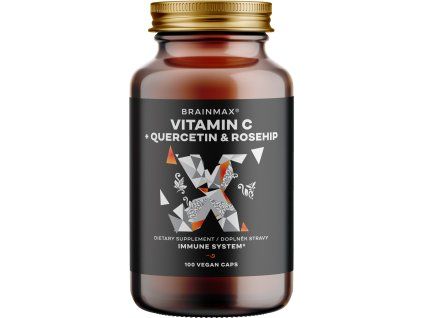 BrainMax Vitamin C & Quercetin, Rose Hip, 100 Capsule Vegetale