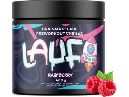 BrainMax LAUF® Preworkout, fara cofeina, zmeura, 400 g
