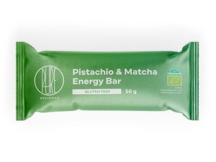 BrainMax Pure® Energy Bar, fistic și matcha, BIO, 50 g