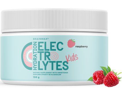 BrainMax KIDS Hidratanți electroliți, Zmeură, 150 g